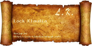 Lock Klaudia névjegykártya
